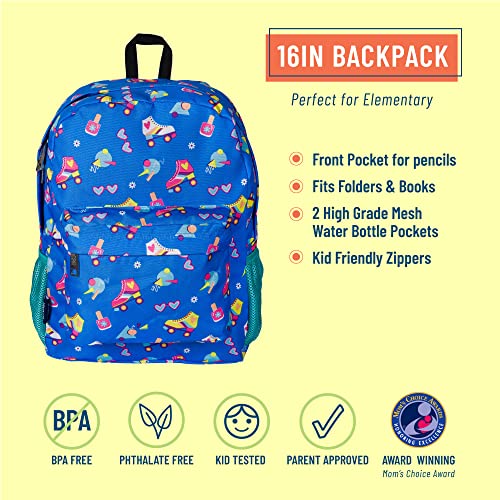 Wildkin 16-inch Kids Backpack – Durable, Padded & Spacious School Bag for Boys & Girls - Rad Roller Skates - color: Rad Roller Skates