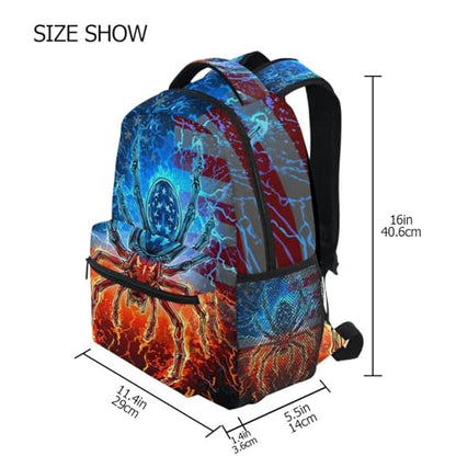 susiyo Red and Blue Lightning Spider School Backpack Bookbag Lightweight College Back Pack Travel Camping Casual Daypack for Teens Girls Boys Women Men - color: Red and Blue Lightning Spider