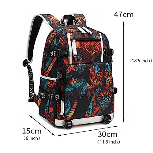 Basketball Legend Never Ends Multifunction Backpack Travel Laptop Daypack Fans Bag For Men Women (Style 22) - color: Red - Bryant Pattern 2