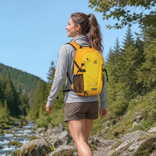 SKYSPER Small Hiking Backpack, 20L Lightweight Travel Backpacks Hiking Daypack for Women Men - color: Lantc20-yellow, size: 20l