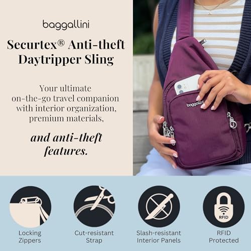Baggallini Securtex Anti-Theft Daytripper Sling - color: Moonrock