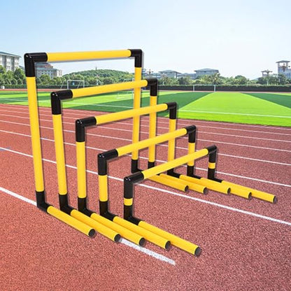 Obstacle Hurdles Training Equipment 5 Pcs, Lightweight Speed and Agility Hurdles, Portable Different Heights Mini Hurdles, for Kid Adult Athletes(Yellow)