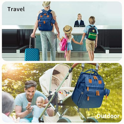 KABAQOO Diaper Bag Backpack with Detachable Changing Station, Large Capacity Baby Diaper Bags for Boys & Girls, Baby Registry Search Stuff & Shower Gifts, Newborn Essentials Must Haves, Blue - color: Blue