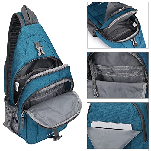 G4Free Sling Bag for Men and Women, RFID Blocking Crossbody Bag, Lightweight Sling Backpack for Travel, Hiking, Walking and Daily Use - color: Navy Blue