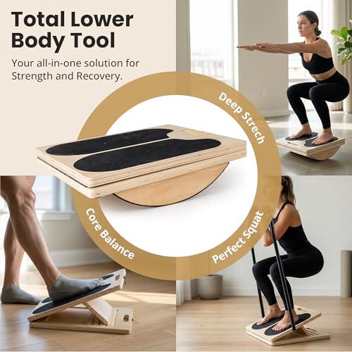 2 in 1 Slant Board for Exercise – Balance Board for Adults, Calf Stretch Board – Stretch & Mobility Board for Physical Therapy – Anti Slip Design with 5 Adjustable Angle, 500 lb Capacity