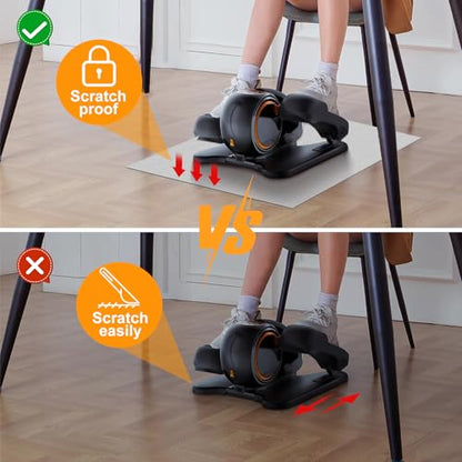 Double Non-Slip Workout Mat for Ellipse Leg Exerciser, Ellipse Machine Mat, Exercise Mat for Under Desk Ellipticals, Suitable for Electric Seated Foot Pedal Exerciser, 23.6" × 19.7" - size: 23.6"L x 23.6"W x 0.1"Th