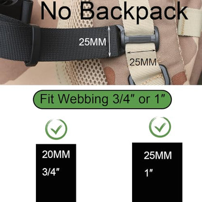 YYST Sternum Strap Backpack Chest Harness for Backpack with 20MM or 25MM Webbing Adjust from 9" to 17.5"