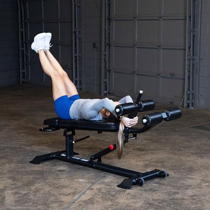 Pro ClubLine (SAB500B) Ab Bench by Body-Solid - Adjustable Sit Up/Weight Bench for Full Abdominal, Decline, Incline, and Flat Exercise, Black Finish