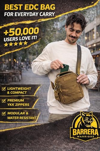 Tactical Sling Bag, EDC Sling Backpack with MOLLE, Small Military Crossbody Tactical Pack, Compact Everyday Carry Bag for Travel, Hiking, Outdoor, Water Resistant (Coyote Brown) - color: Coyote Brown