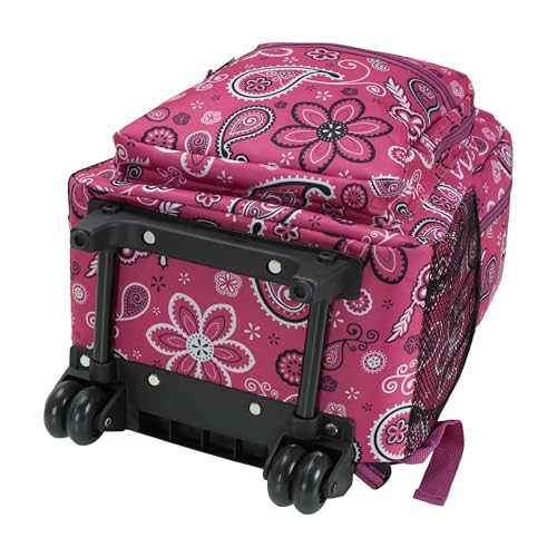 Rockland Double Handle 17" Rolling Backpack, Bandana - color: Bandana, size: One Size