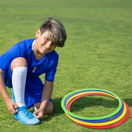 BESTonZON 4pcs Versatile Training Aid Soccer Agility Rings Plastic Training Circles for Enhanced Coordination Sports Performance