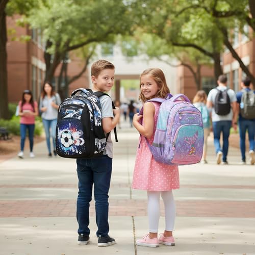 Cusangel Backpack for Girls Boys School Bookbags Kindergarten Elementary Lightweight Waterproof Multifunctional Large Capacity for Backpack (16 inch Fun Prints) - color: Sea Mermaid 16in