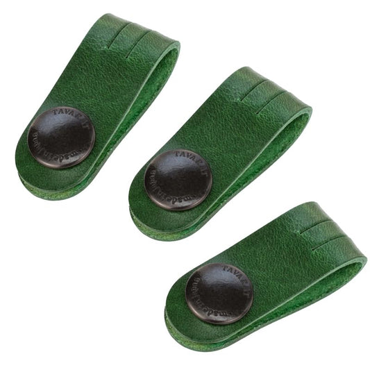 TAVARAT Cord Organizer, Cable Organizer, Charger Organizer, Made in Japan, Genuine Leather, Cable Straps, Cable Management, Cable Holder Tps-059 (Long Size, Green, Set of 3, Pack of 3) - color: Long size, Green, set of 3
