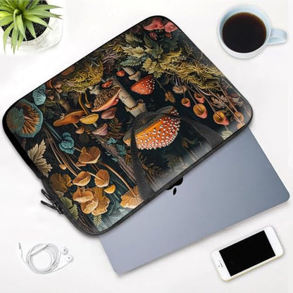 14 15 15.4 15.6 inch Laptop Handle Bag Computer Bag, Pouch Holder Notebook Sleeve Cover Soft Case Compatible for Dell,Lenovo,Toshiba HP, Asus Notebook-All Kinds of Mushrooms - color: All kinds of Mushrooms