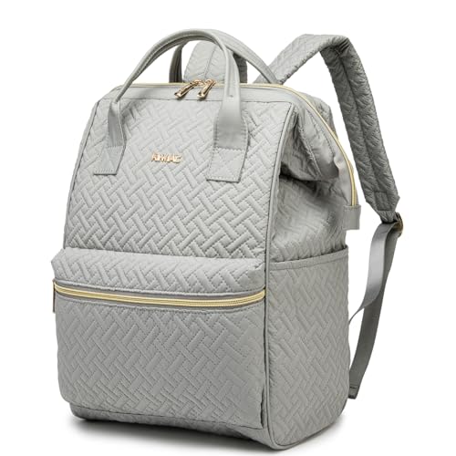 Kinmac Wide Open Style Laptop Backpack Large Capacity Travel College Backpack for 15.6 inch Laptop Computer (Grey) - color: Grey