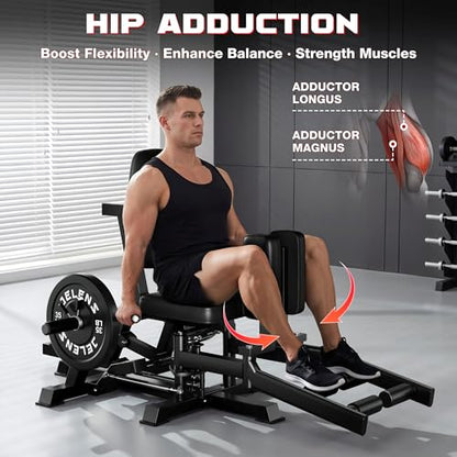 JELENS HA01 Hip Abductor Machine, Abduction Adduction Machine with Adjustable Resistance, Plate Loaded Inner and Outer Thigh Trainer for Home Gym - size: HA01 Hip Abduction Machine