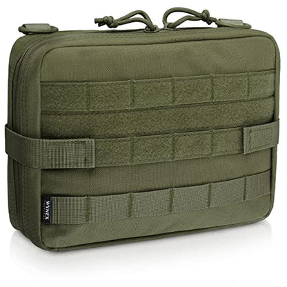 WYNEX Tactical Admin Molle Pouch, Medical EDC EMT Utility Bag Shell Design Attachment Pouches 1000D Nylon Hiking Belt Bags - color: Army Green