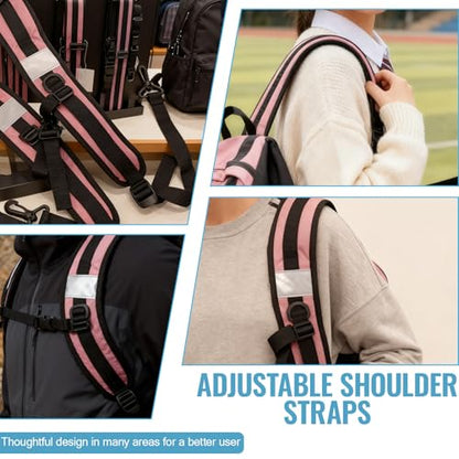 PAASTAl Backpack Straps,Relacement Adjustable Padded Shoulder Straps for Bag, with Metal/Plastic Clips. - color: Pink Plastic