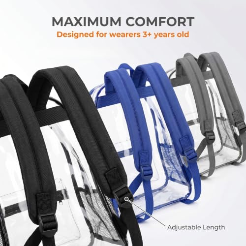 Bulk Pack Clear Backpack Transparent Backpack-1/3/24/48 pack - style: 17‘’stylish Pack