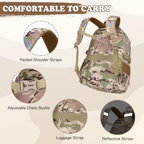Camo Backpack for Boys, Tactical Boys Backpack with Lunch Box Pencil Case, Kids Backpacks with USB Charging Port, Military Army School Bookbag for Teen Boy Elementary Middle High School Camp - color: Khaki-green