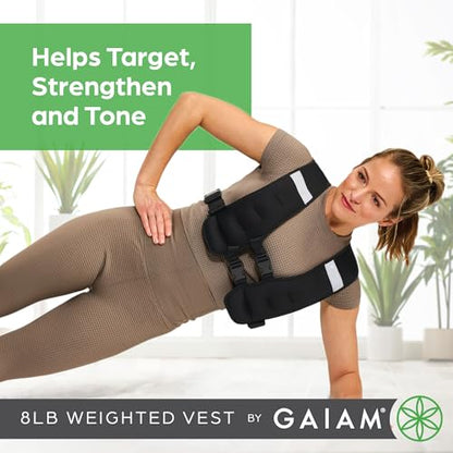 Gaiam Weighted Vest for Women and Men, Adjustable Weighted Workout Vest for Walking, Running, Strength Training - size: Basic