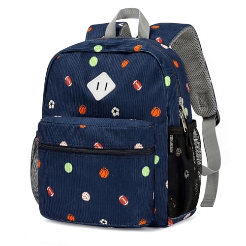 STEAMEDBUN Corduroy Toddler Backpack for Boys Girls 2-4, Kids Preschool Backpack for Kindergarten - color: Corduroy Ball, size: Mini-12"H(not fit folder)