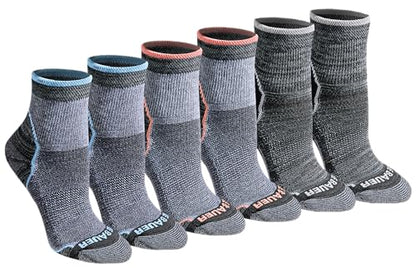 Eddie Bauer Women's Dura Dri Moisture Control 6-pair Quarter Socks - color: Charcoal Assorted Fr (6 Pairs)