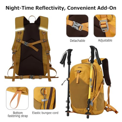 35L Hiking Backpack Waterproof Rucksack Large Lightweight Daypack with Reflective Strip Durable Nylon Backpack for Women Men Camping Climbing Travel Outdoor Sports Dark Blue - color: Dark Blue