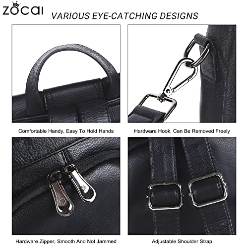 ZOCAI Backpack Purse for Women Fashion Backpack Purses PU Leather Daypacks Anti-Theft Shoulder Bag Satchel Purse - color: Black