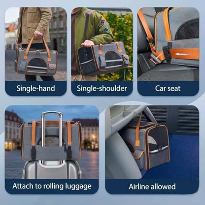 Pesen Large Soft Cat Carrier, 20 x 12 x 11 Inches, Holds Up to 28 lbs