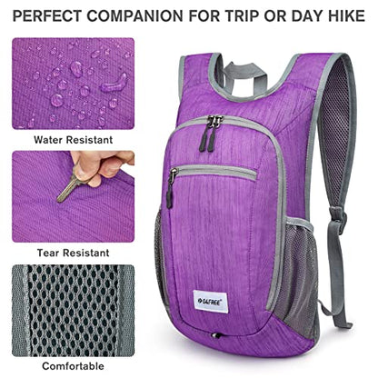 G4Free 10L/15L Hiking Backpack Lightweight Packable Hiking Daypack Small Travel Outdoor Foldable Shoulder Bag - color: Purple, size: 10L