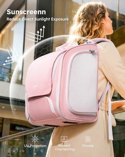 Pecute Cat Backpack Carrier,Large Space Cat Bubble Backpack,Ergonomic,Pink - color: Pink, size: 12.6"L x 10.2"W x 16.5"H