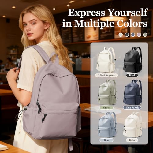 High School Bags Casual Daypack For Men Women Lightweight College Bookbag Waterproof Purple School Backpacks For Girls Boys Travel Laptop bag - color: A4-purple