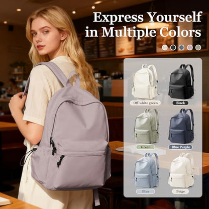 High School Bags Casual Daypack For Men Women Lightweight College Bookbag Waterproof Purple School Backpacks For Girls Boys Travel Laptop bag - color: A4-purple