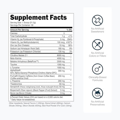 Transparent Labs Bulk Pre Workout Powder - Naturally Sweetened Preworkout for Men & Women, Pre Work Out for Muscle Building & Strength w/Beta Alanine & BetaPure - 30 Servings, Strawberry Lemonade