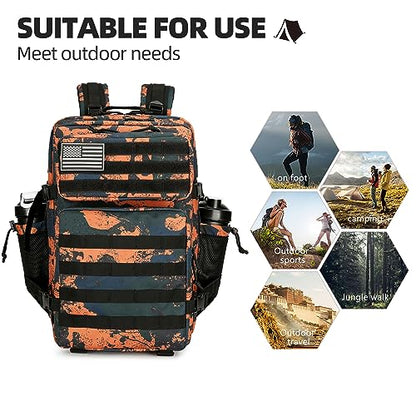 Lovelinks21 45L Tactical Assault Backpack 3 day assault pack with Molle Waterproof backpack Rucksack for Tactical Backpacks (Mars Camo) - color: Mars Camo