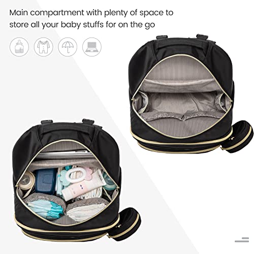LOVEVOOK Diaper Bag Backpack with 2 Cubes, Quilted Baby Bag with Changing Pad & Pacifier Holder, Waterproof Travel Diaper Bags for Baby Boys Girls, Stylish and Large Capacity,5PCS Set, Black - color: Black-5pcs Set