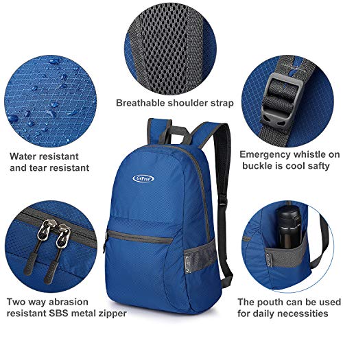 G4Free 20L Lightweight Packable Backpack Travel Hiking Daypack Foldable Backpack for Men Women - color: B-teal