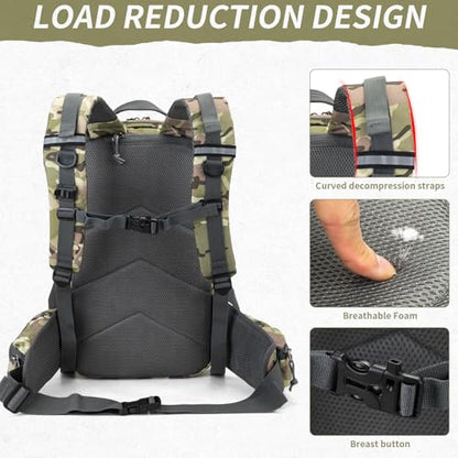 Camo hunting backpack，small tactical backpack, military backpack for men， camping backpack, 3-day bag(Camouflage) - color: Camouflage