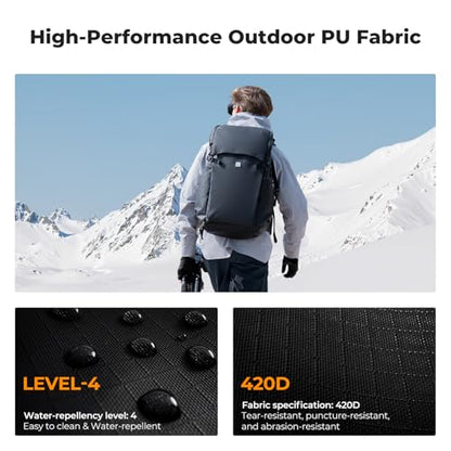 K&F Concept Camera Backpack, 30L Large Capacity Camera Bag, Waterproof DSLR Camera BackPack, Extra Large Photography Bag Backpack - color: Black, size: Large