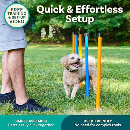 PetCove Dog Agility Course Backyard Set, Dog Agility Equipment, Dog Obstacle Course Backyard, Agility Training Equipment for Dogs, Dog Agility Tunnel