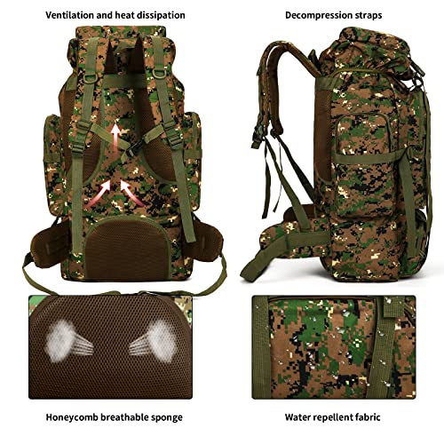 Hiking Backpack for Men 70L/100L Camping Backpack Military Rucksack Molle 3 Days Assault Pack for Climbing | Camping Backpack - color: 70l-jungle