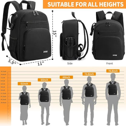 Camera Backpack for Photographers, DSLR Camera Bag, Professional Photography Case with 13.5 Inch Laptop Compartment & Tripod Holder & Waterproof Rain Cover Compatible for Sony Canon Nikon Black - color: Black Orange