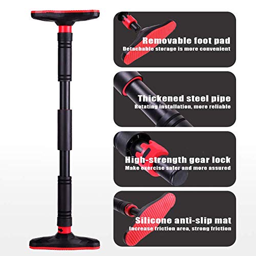Doorway Pull Up Bar No Screws, Adjustable Width Chin Up Bar with Safety Lock & Anti-Slip Mat for Home Gym Exercise Fitness Strength Training, Max Weight Up to 350Kg - size: B60~100CM