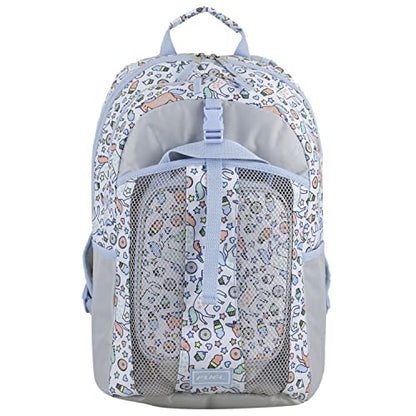 FUEL Lunch Backpack Set Teens Student Water Resistant Bookbag Bag Soft Reusable Insulated Cooler Lunch Box Thermal Travel Office Lunch Bag, Light Blue Magic Donuts - color: Magic Donuts