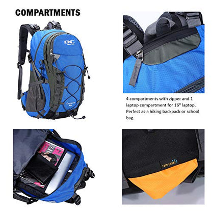 Diamond Candy Waterproof Hiking Backpack for Men and Women, Lightweight Day Pack for Travel Camping | Waterproof - color: Darkblue