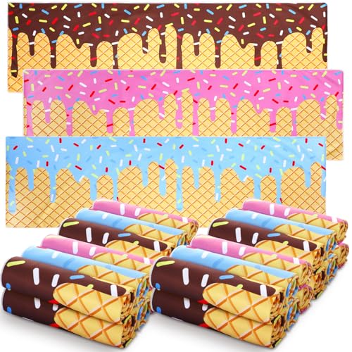 Breling 30 Pcs Baseball Cream Drip Cooling Towels 40"x12" Ice Cooling Towels Microfiber Sweat Sport Rags Absorbent Chilly Washcloth for Hot Weather Workout Yoga Gym Coach Gift Sport Party Favors - style: Baseball Cream Drip