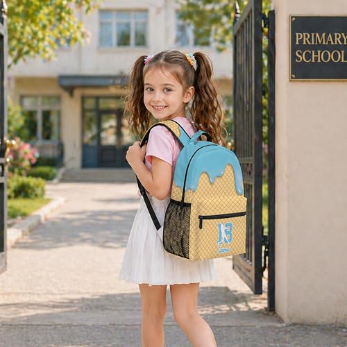Personalized Baseball Drip Backpack for Kids Boys Girls, Blue Ice Cream Print Travel Bag, Multi Pocket Everyday Backpack (#1) - color: #1