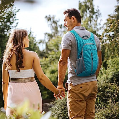 G4Free 10L Hiking Backpack Small Travel Hiking Daypack Lightweight Packable Backpack Casual Foldable Shoulder Bag | Lightweight Packable Daypack, Casual Foldable Shoulder Bag - color: Peacock Blue