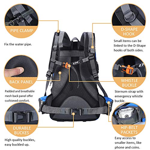 Diamond Candy Waterproof Hiking Backpack for Men and Women, Lightweight Day Pack for Travel Camping | Waterproof - color: Darkblue